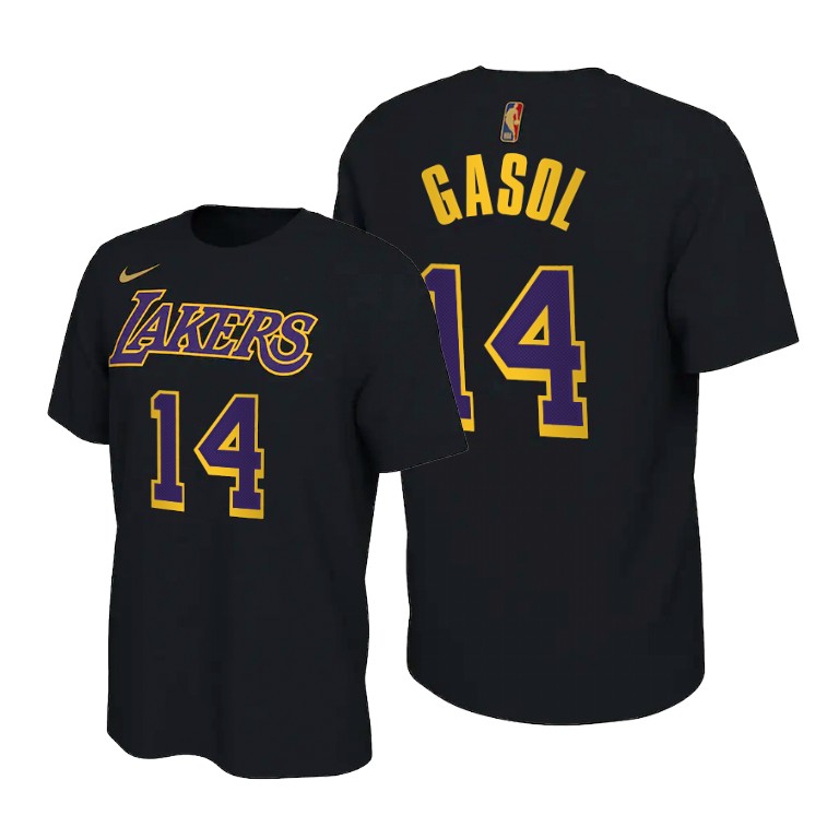 Men's Los Angeles Lakers Marc Gasol #14 NBA 2021 Earned Edition Charcoal Basketball T-Shirt LLE4283HO